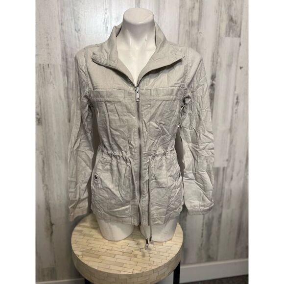 Old Navy Beige Linen Blend Utility Jacket – Size Small - Picture 1 of 7